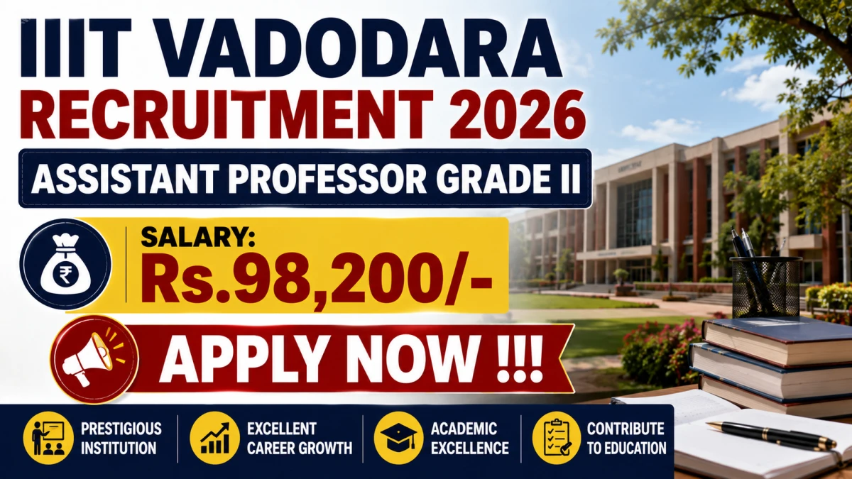 IIIT Vadodara Assistant Professor Grade II Recruitment 2026