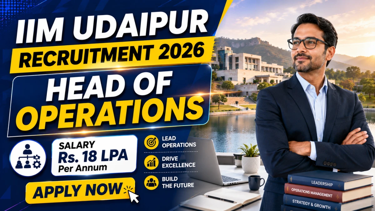 IIM Udaipur Head of Operations Recruitment 2026