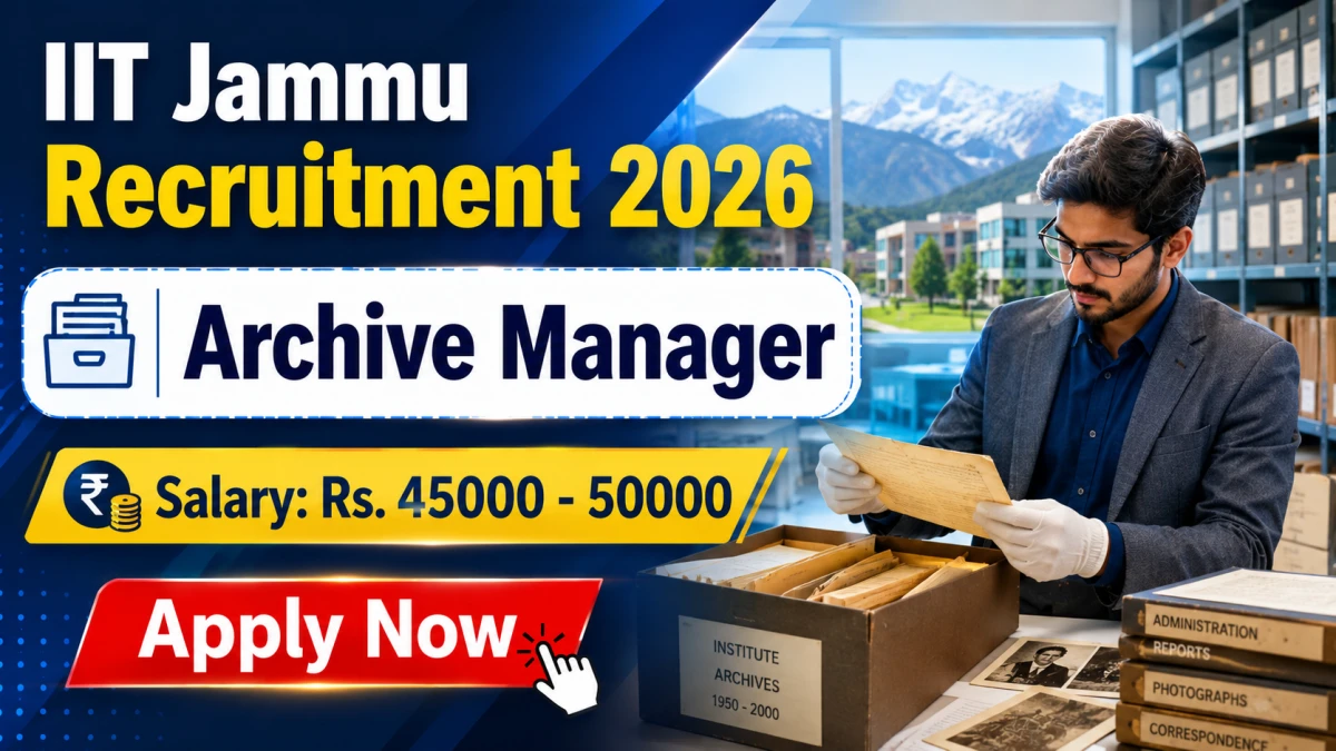IIT Jammu Archive Manager Recruitment 2026