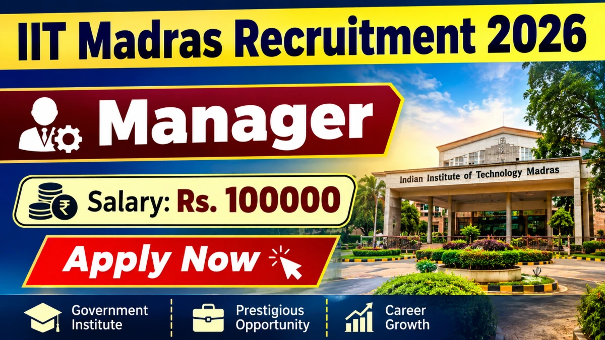 IIT Madras Manager Recruitment 2026