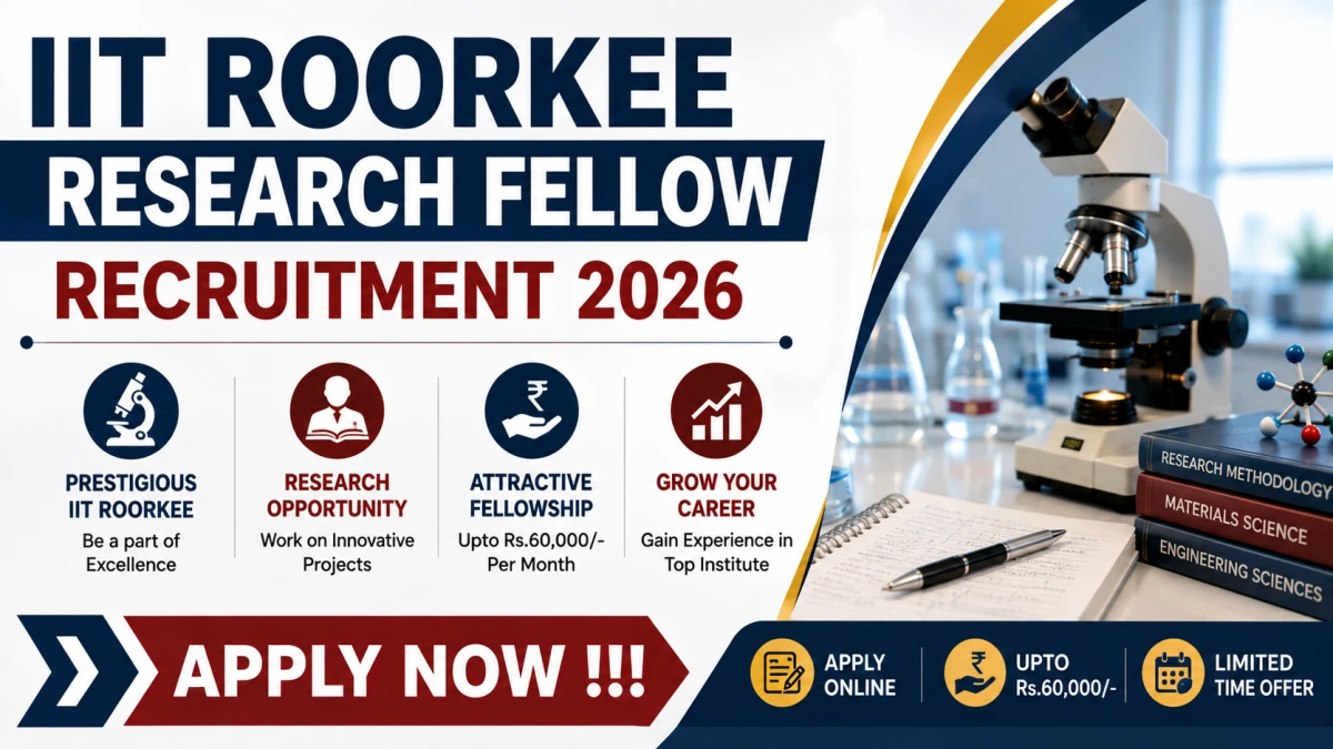 IIT Roorkee Research Fellow Recruitment 2026