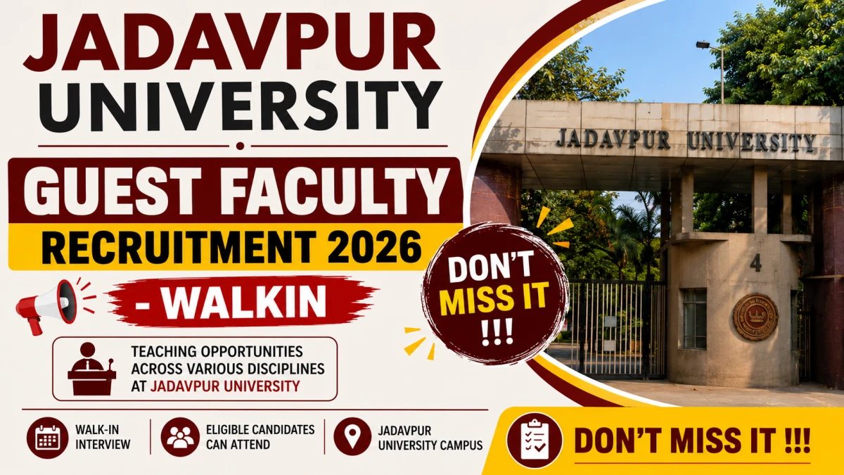 Jadavpur University Guest Faculty Recruitment 2026