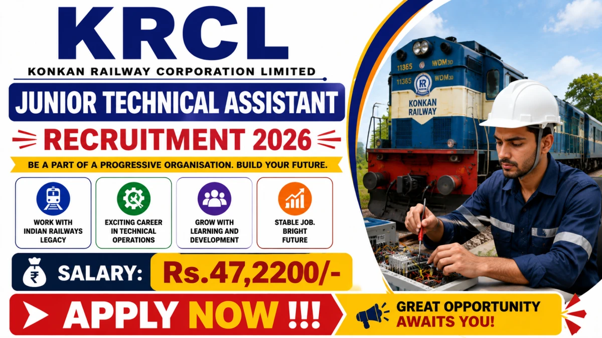 KRCL Junior Technical Assistant Recruitment 2026