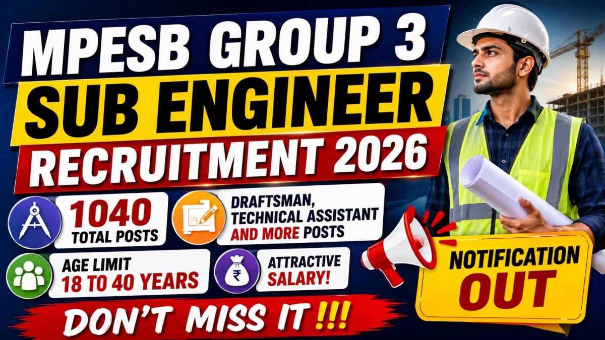 MPESB Group 3 Sub Engineer Recruitment 2026