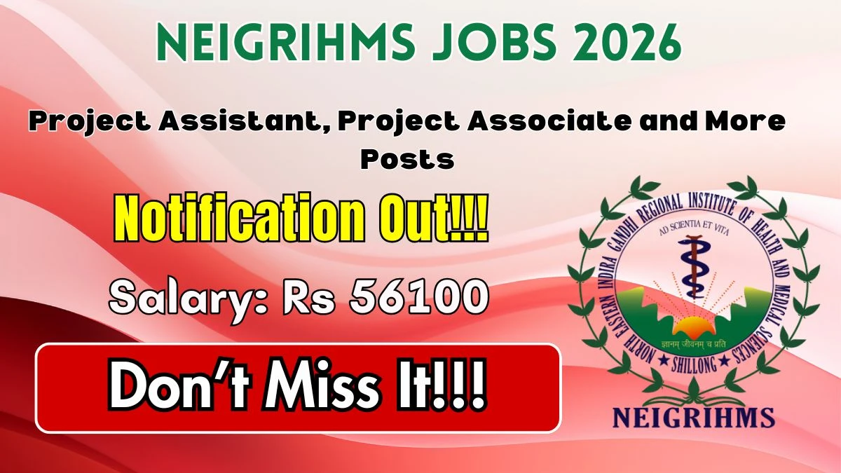 NEIGRIHMS Junior Resident Doctor Recruitment 2026