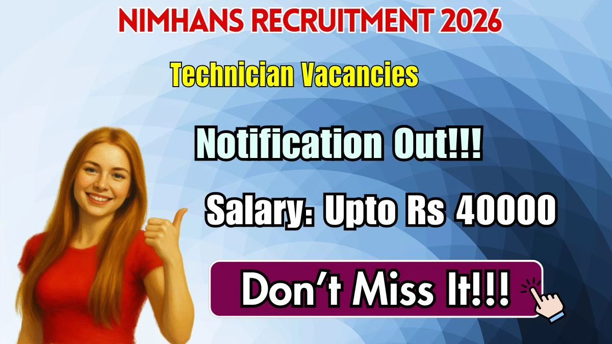 NIMHANS Technician Recruitment 2026