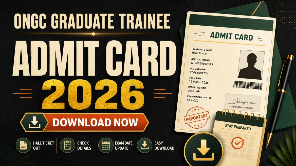 ONGC Graduate Trainee Admit Card 2026