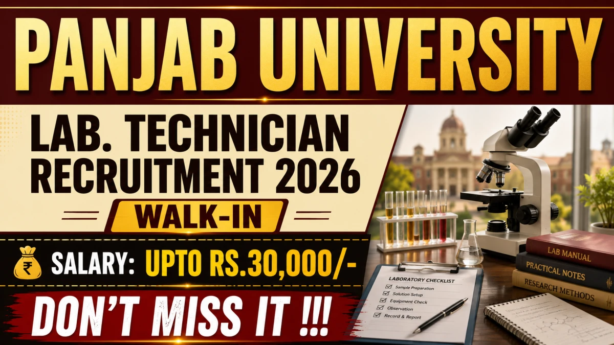 Panjab University Lab. Technician Recruitment 2026