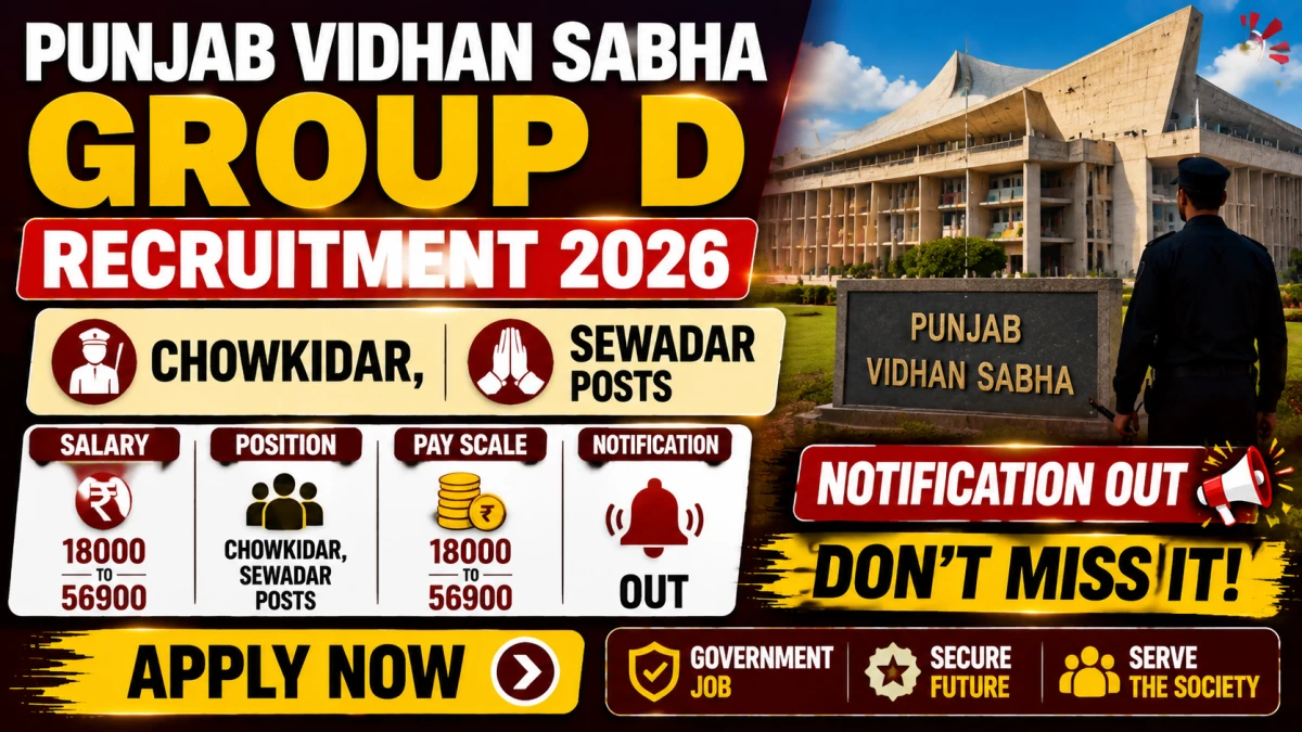 Punjab Vidhan Sabha Group D Recruitment 2026
