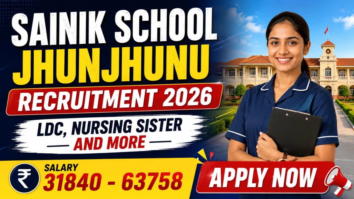 Sainik School Jhunjhunu Recruitment 2026