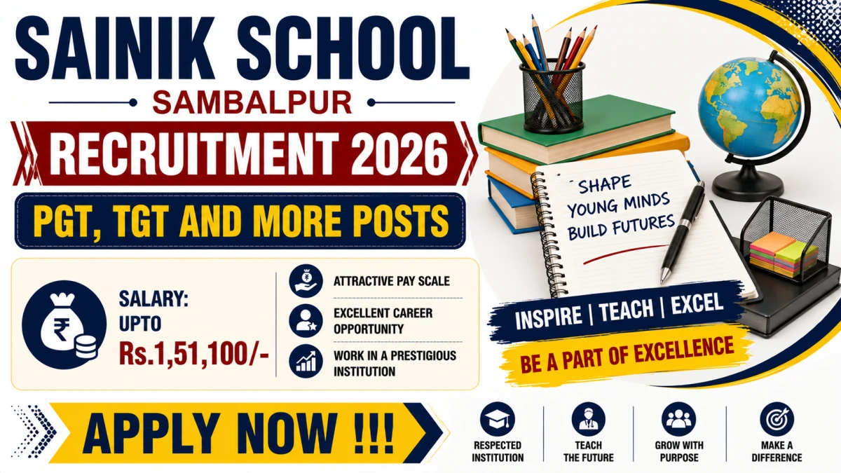 Sainik School Sambalpur Recruitment 2026