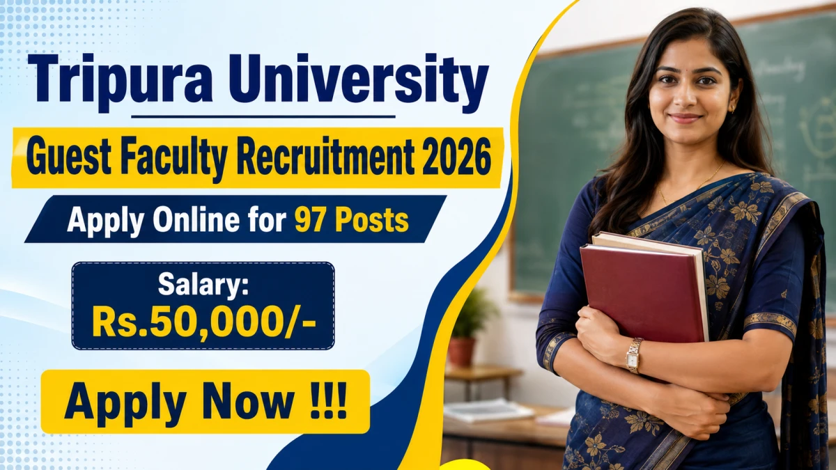 Tripura University Guest Faculty Recruitment 2026