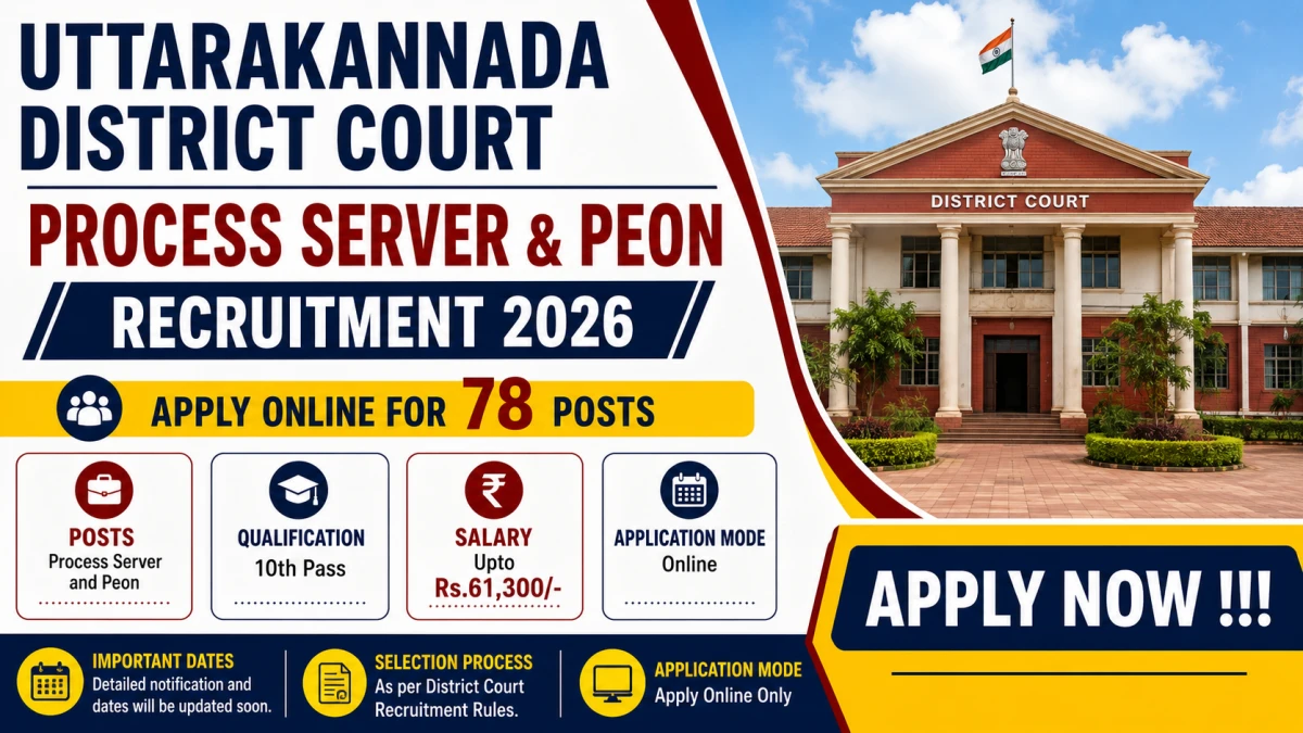 Uttarakannada District Court Process Server and Peon Recruitment 2026