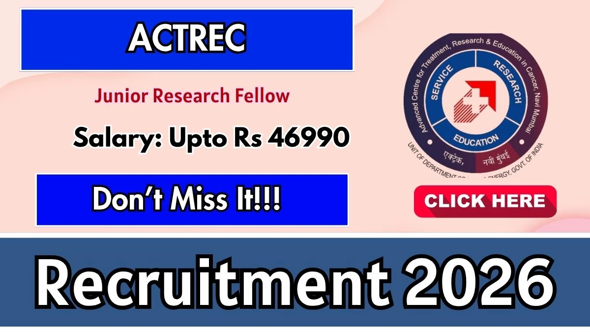 ACTREC Junior Research Fellow Recruitment 2026