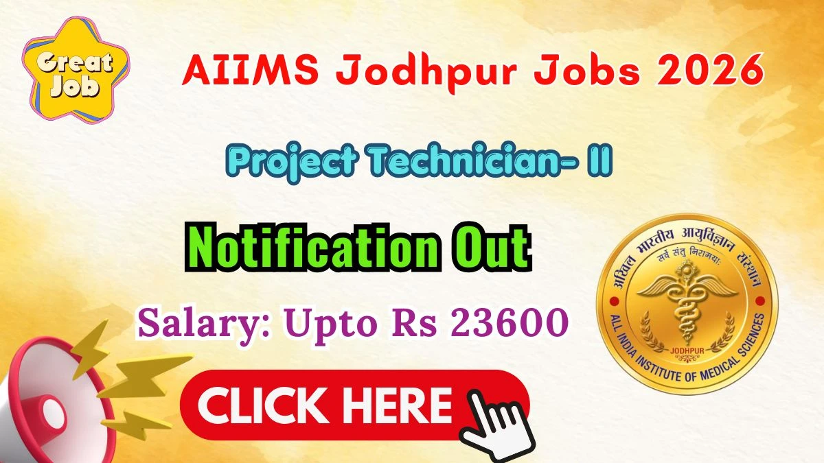 AIIMS Jodhpur Project Technician Recruitment 2026