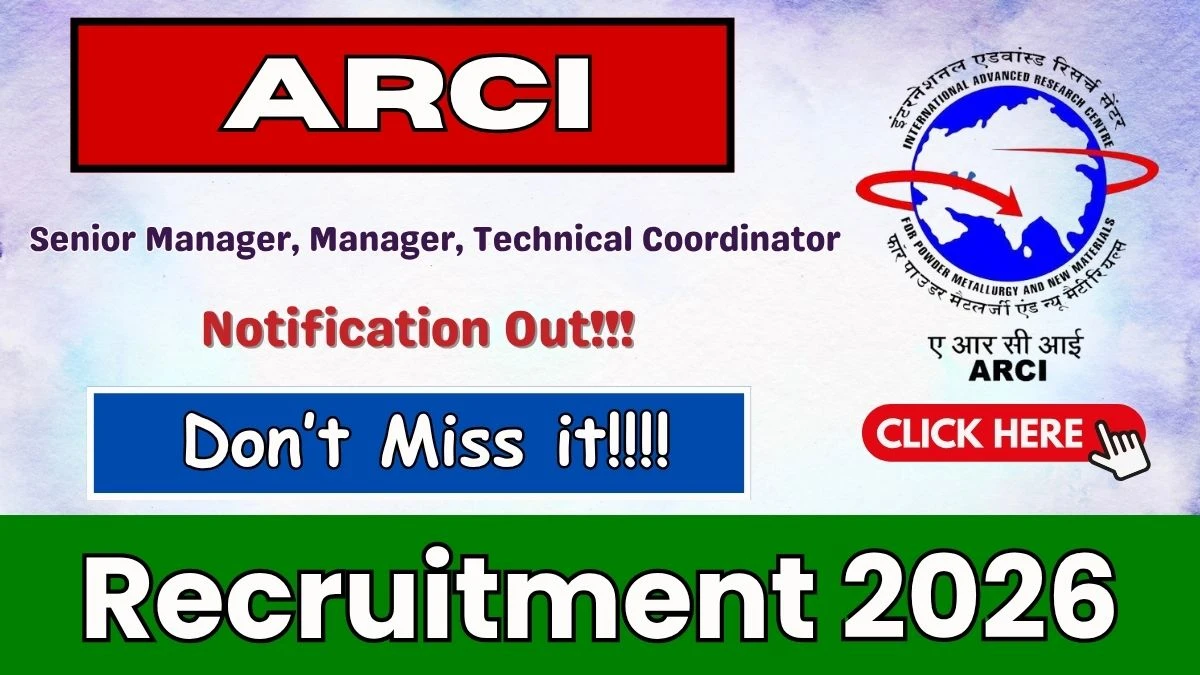ARCI Recruitment 2026