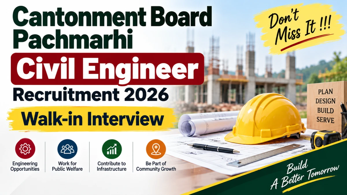 Cantonment Board Pachmarhi Civil Engineer Recruitment 2026