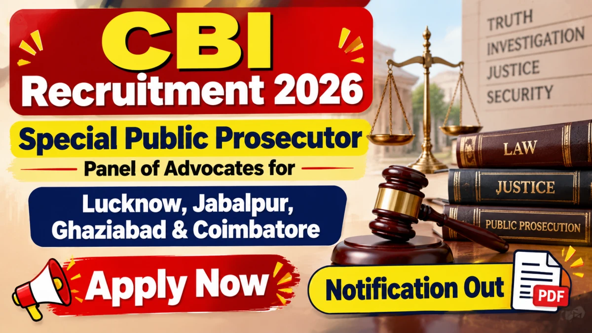CBI Special Public Prosecutor Recruitment 2026
