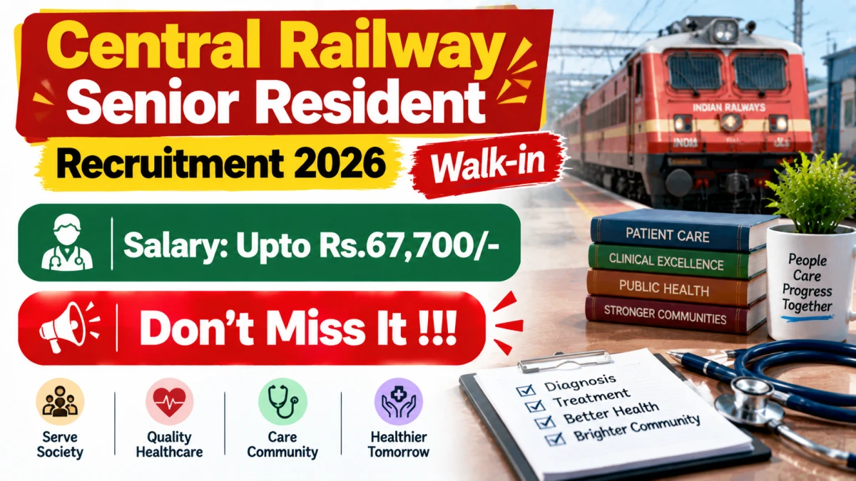 Central Railway Senior Resident Recruitment 2026