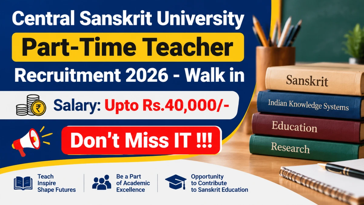 Central Sanskrit University Part-Time Teacher Recruitment 2026