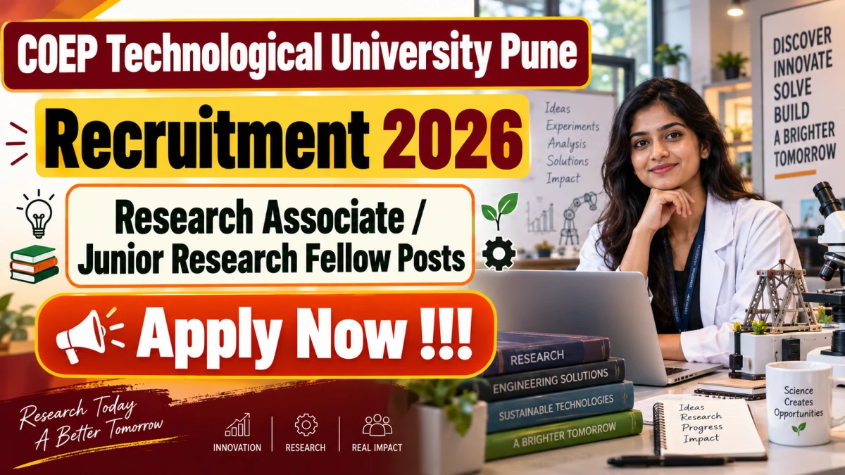 COEP Technological University Pune Recruitment 2026