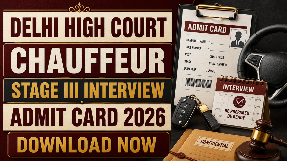 Delhi High Court Chauffeur Stage III Interview Admit Card 2026