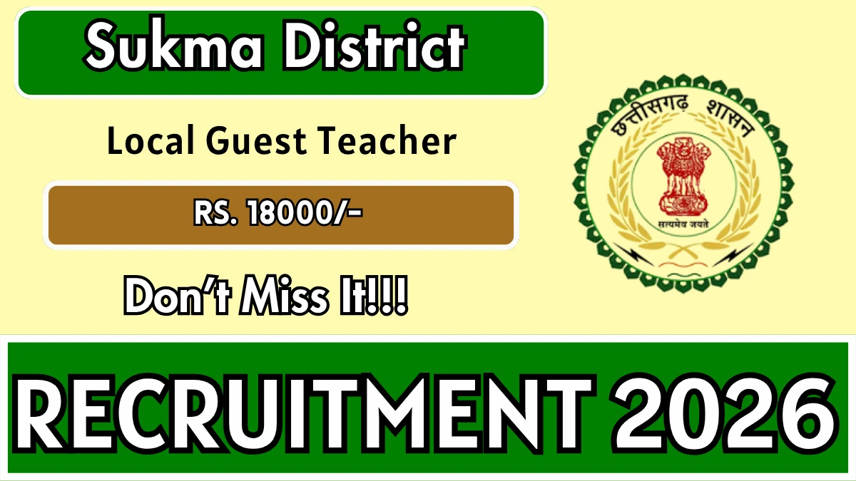 DEO Sukma Local Guest Teacher Recruitment 2026