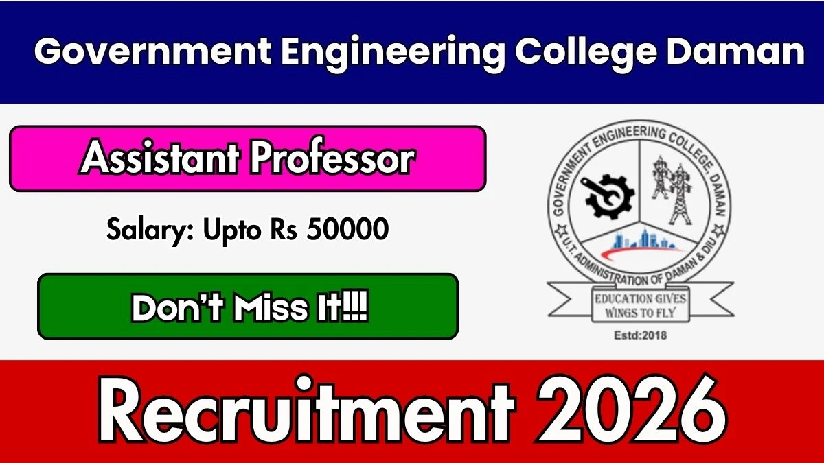 Government Engineering College Daman Assistant Professor Recruitment 2026