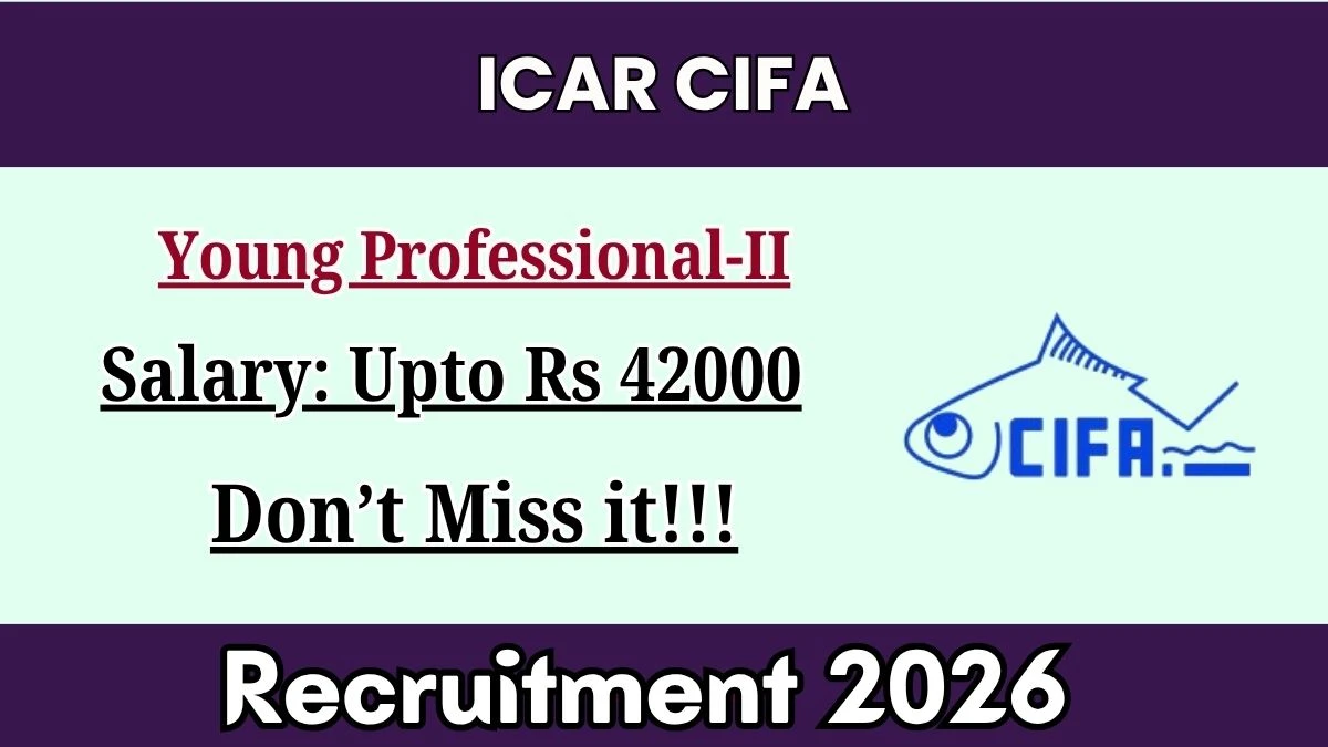 ICAR CIFA Young Professional Recruitment 2026