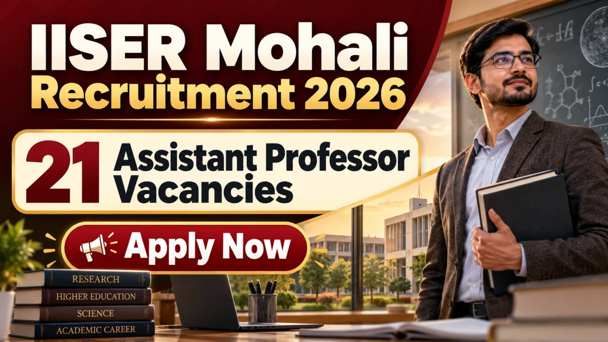 IISER Mohali Assistant Professor Recruitment 2026