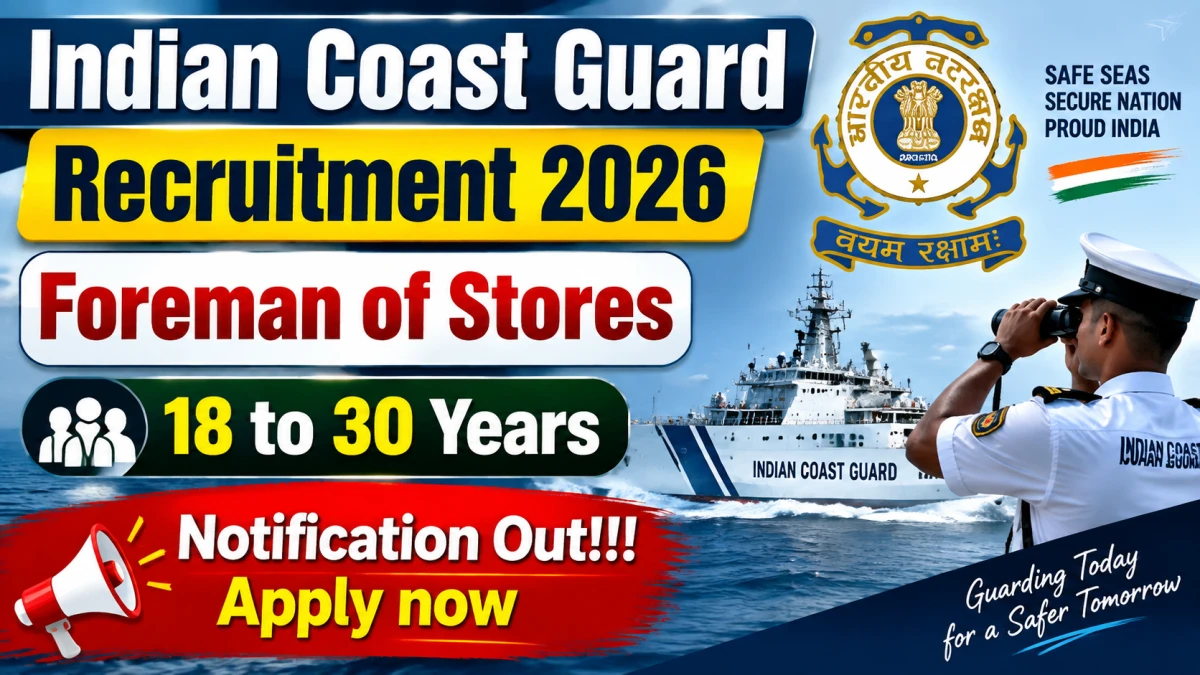 Indian Coast Guard Foreman of Stores Recruitment 2026