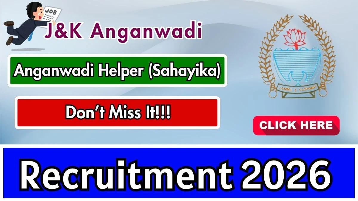 J&K Anganwadi Anganwadi Helper Recruitment 2026