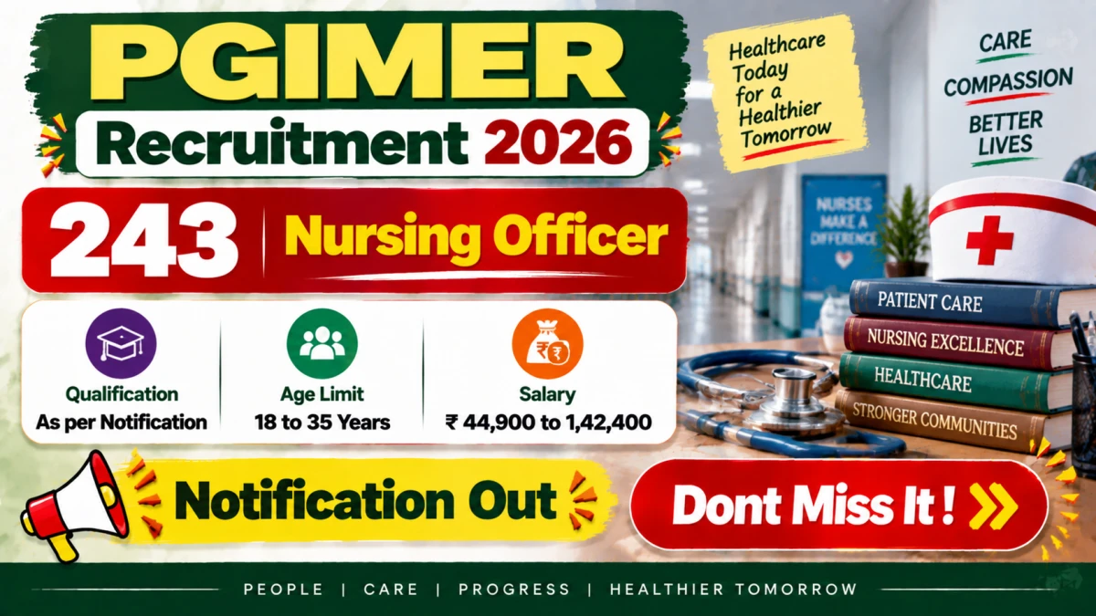 PGIMER Nursing Officer Recruitment 2026
