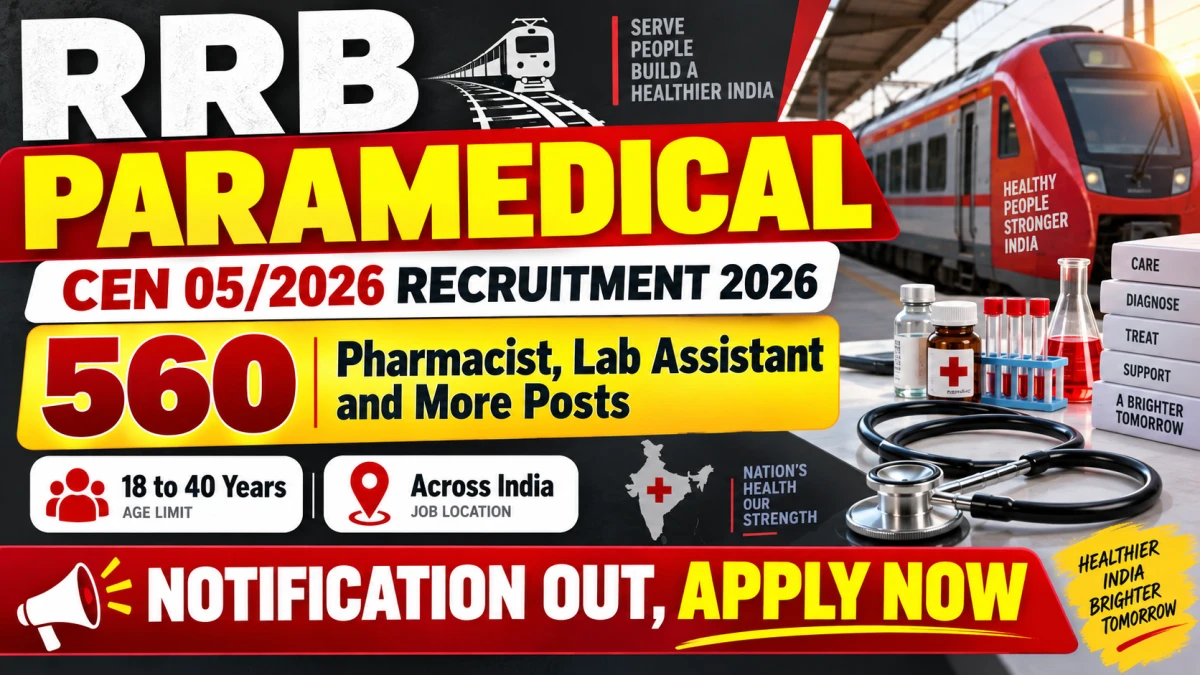 RRB Paramedical CEN 05/2026 Recruitment 2026