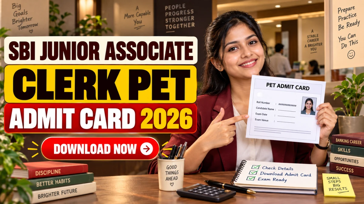SBI Junior Associate Clerk PET Admit Card 202