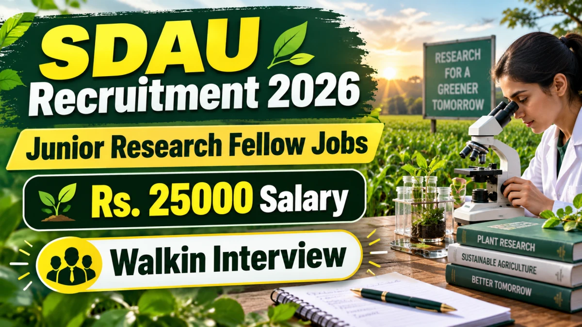 SDAU Junior Research Fellow Recruitment 2026