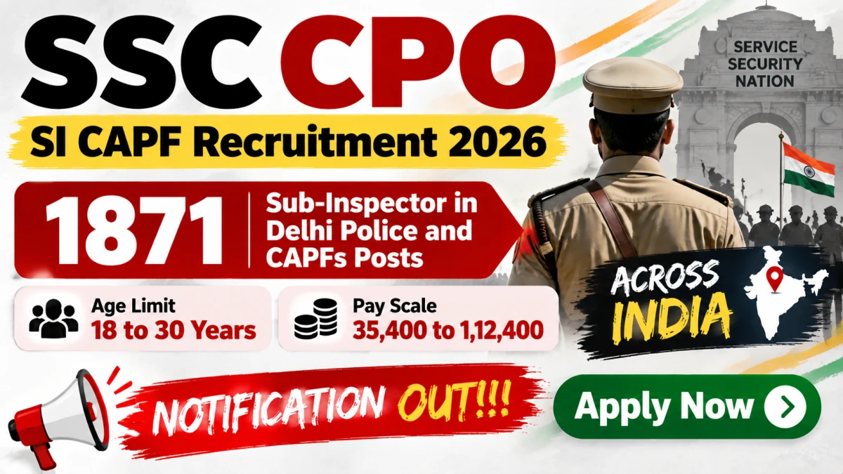 SSC CPO SI CAPF Recruitment 2026
