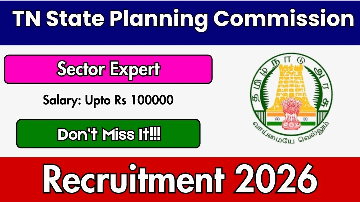 TN State Planning Commission Sector Expert Recruitment 2026