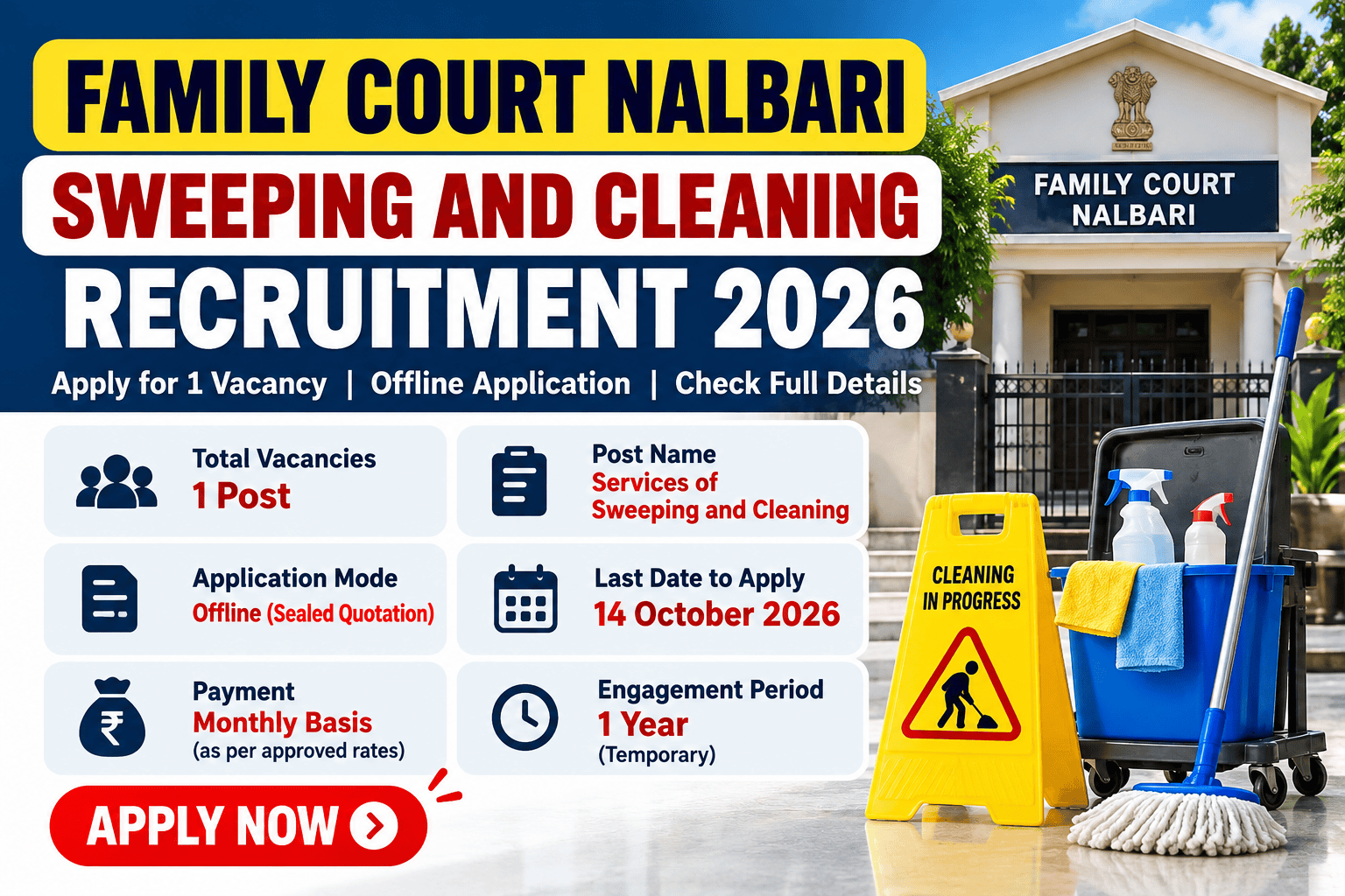 Family Court Nalbari Sweeping and Cleaning Recruitment 2026