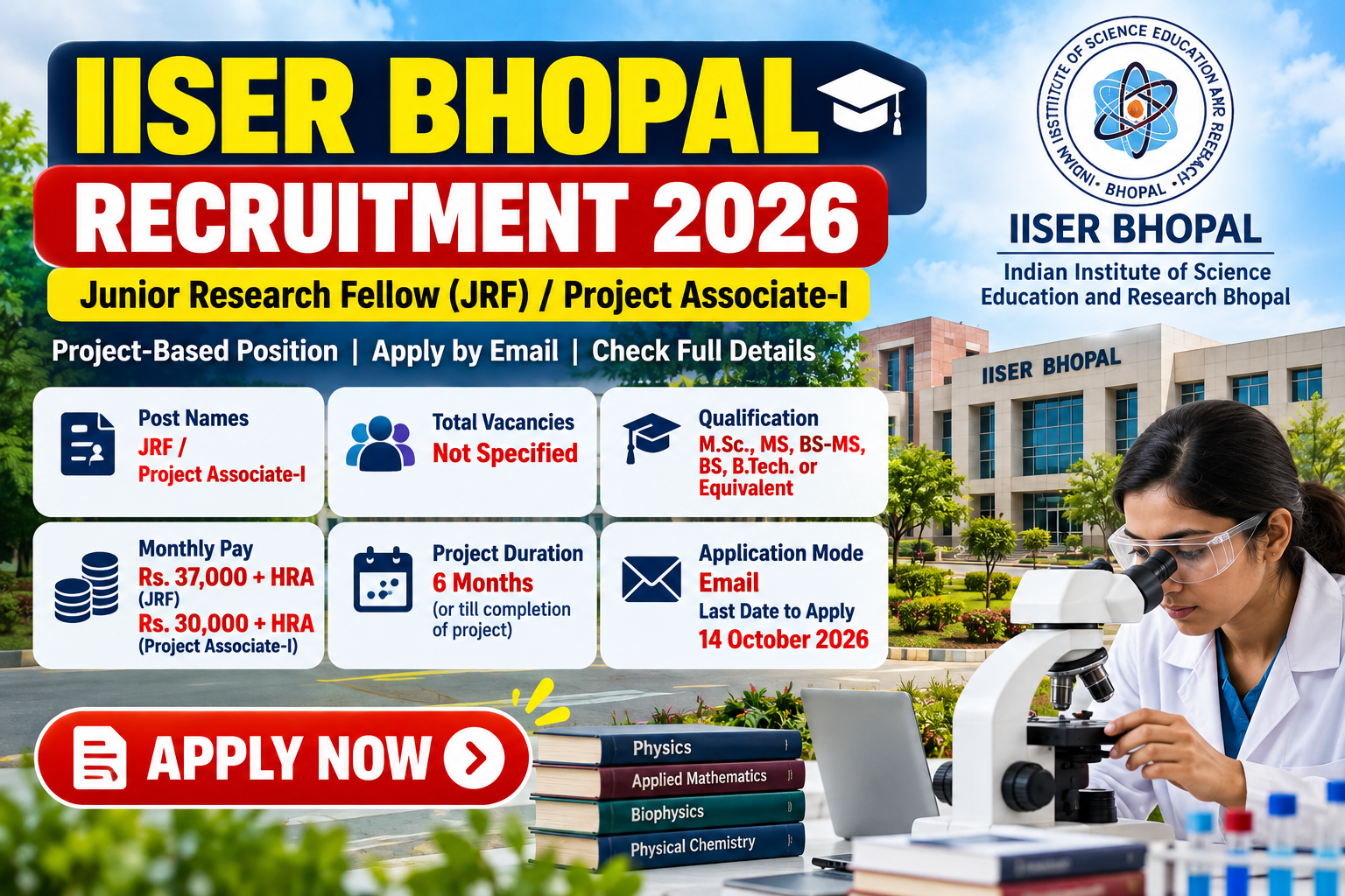 IISER Bhopal Recruitment 2026
