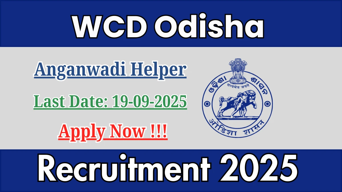 WCD Odisha Recruitment 2025